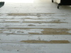 a partially scraped deck